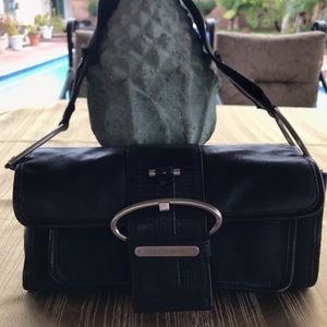 CHARLES DAVID CANVAS/LEATHER HANDBAG
